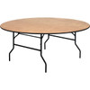 Flash Furniture 60'' Round Wood Folding Banquet Table With Clear Coated Finished Top