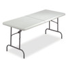 Skilcraft Blow Molded Folding Tables, Rectangular, 72 X 30 X 29, Platinum
