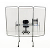 R&b Wire Products 3 Panel Antimicrobial Mobile Clear Barrier Room Divider
