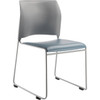 National Public Seating 8700 Cafetorium Plush Vinyl Stack Chair Blue/Grey