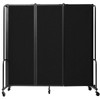 National Public Seating Room Divider 6' Height 3 Sections Black