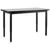 National Public Seating Adjustable Steel Table Black Frame 30x72 Grey Top