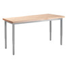 National Public Seating Adjustable Steel Table Grey 30x72 Butcherblock Top