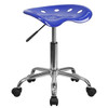 Flash Furniture Vibrant Nautical Blue Tractor Seat & Chrome Stool
