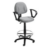 Boss Office Products Loop Arm Drafting Stool With Footring, Grey
