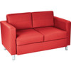 Worksmart Pacific Loveseat With Lipstick And Chrome Finish Legs