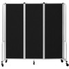 National Public Seating Room Divider, 6' Height, 3 Sections, Black Panels