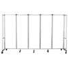 National Public Seating Room Divider, 6' Height,5 Sections,clear Acrylic Panels