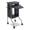 Safco Scoot Presentation Cart, 4 Shelves, 21.5" X 30.25" X 40.5", Black