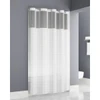 Zenna Inspire Frame Easy Hang White Shower Curtain 71x77 Sheer Window With Waterproof Liner Attached- Chrome Hooks