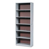 Safco Valuemate 6-Shelf Economy Bookcase, 31.75"W X 13.5"D X 80"H, Gray