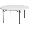 59.75 In. Plastic Tabletop Metal Frame Folding Table (Granite White)