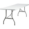 # Rb3096 96 In. Plastic Tabletop Metal Frame Folding Table (Granite White)