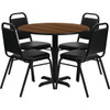 Carnegy Avenue 5-Piece Table And Chair Set (Walnut Top) (Black Vinyl Seat)