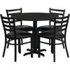 Carnegy Avenue 5-Piece Table And Chair Set (Black Top) (Black Vinyl Seat)
