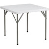 Carnegy Avenue 34.25 In. Plastic Tabletop Metal Frame Folding Table (Granite White)