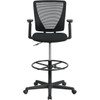 Carnegy Avenue Fabric Adjustable Height Ergonomic Drafting Chair (Black)