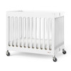 Foundations Compact Boutique Folding Crib, Slatted Foam Mattress, White