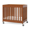 Foundations Compact Boutique Folding Crib,slatted Casters Foam Mattress,cherry