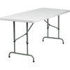 Carnegy Avenue # Rb3072adj 72 In. Plastic Tabletop Metal Frame Folding Table (Granite White)