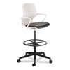 Safco Shell Extended-Height Chair, 22" To 32" High, Black Seat, White Back