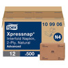 Tork Xpressnap Dispenser Napkin, Recycled, 1-Ply, Natural, 8.5" X 13", N4 (12 Packs X 500 Napkins)
