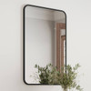 Design House Isla Rounded Corner Wall Mirror With Black Frame, 36" By 24"
