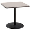 National Public Seating 36"Sq Cafe Table 36"H Round Base Grey Top Black Frame
