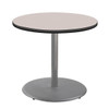 National Public Seating 36"R Cafe Table 30"H Round Base Grey Top Grey Frame