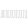 National Public Seating Room Divider 6'H 11 Sections Clear Acrylic Panels Grey