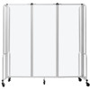 National Public Seating Room Divider 6'H 3 Sections Frosted Panels Grey