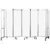 National Public Seating Room Divider 6'H 5 Sections Frosted Panels Grey