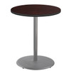 National Public Seating 36"R Cafe Table 42"H Round Base Mahogany Top Grey Frame