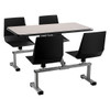 National Public Seating Grey Nebula Cluster Swivel Booth, Black Seat