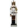 Fraser Hill Farm 48" Nutcracker Christmas Decoration, White And Gold