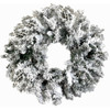 Fraser Hill Farm 24" Mountain Pine Flocked Wreath With Warm White LED Lights
