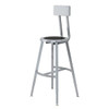 National Public Seating 24-32" Height Adjust. Stool W/Bkrst Blk Seat Grey Frame