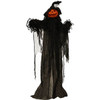 Haunted Hill Farm 6' Poseable Pumpkin Witch With Lights And Sound