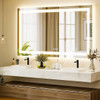 Easly 30" W X 55" H LED Light Anti-Fog Rectangular Frameless Wall Vanity Mirror