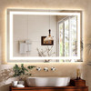 Easly 36" W X 48" H LED Light Anti-Fog Rectangular Frameless Wall Vanity Mirror