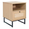 Flash Furniture Malaki Mid-Century Nightstand W/ Open Shelf/Metal Legs Natural
