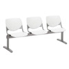 Kfi Seating Kool 3-Seat Reception Bench, White Seats & Back