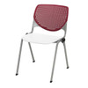 Kfi Seating Kool Stack Chair, Burgundy Back, White Seat