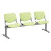 Kfi Seating Kool 3-Seat Reception Bench, Lime Green Seats & Back