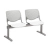 Kfi Seating Kool 2-Seat Reception Bench, Light Gray Backs, White Seats