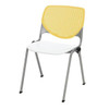 Kfi Seating Kool Stack Chair, Yellow Back, White Seat