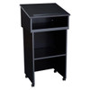 Oklahoma Sound Tabletop Lectern And Av Cart/Lectern Base, Black W/Charcoal Trim