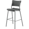 National Public Seating Cafe Stool With Backrest 30" High Seat, Charcoal Slate