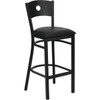 Flash Furniture Hercules Series Black Circle Back Metal Barstool Black Vinyl Seat
