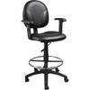 Boss Caressoft Drafting Stool With Arms, Black